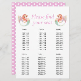 人魚のベビーシャワー。海の下のテーブルチャート 招待状