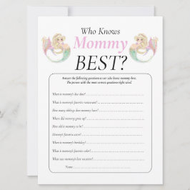 人魚のベビーシャワー。誰がママのポカドットを知っている 招待状