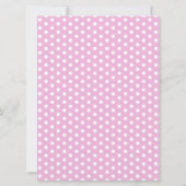 人魚のベビーシャワー。賢いピンクの水玉模様 招待状 (裏面)