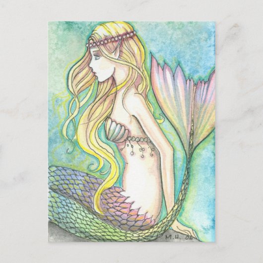 人魚のポストカード 虹色の尾 by Molly Harrison ポストカード (正面)