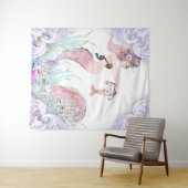 人魚のママ ベイビーシャワーの背景 バナー タペストリー (インサイチュ(横))