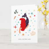 人魚のメッセージ | 無地のカード カード (黄色い花)