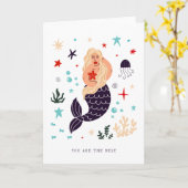 人魚のメッセージ |空白の | カード (黄色い花)