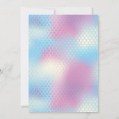 人魚のユニコーンのプールを囲んでのパーティの誕生日の招待状 招待状 (裏面)