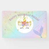 人魚のユニコーンの誕生日の旗 横断幕 (横)
