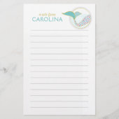 人魚の並んだ手紙の筆記紙女の子文房具 (正面)