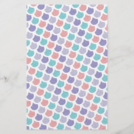 人魚の並んだ手紙の筆記紙女の子文房具 (裏面)