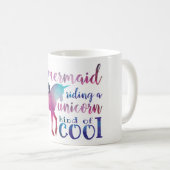 人魚の乗馬のユニコーンのカラフルのカッコいいの引用文 コーヒーマグカップ (正面右)