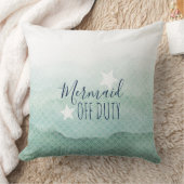 人魚の休みの緑の水彩画の装飾用クッション クッション (ブランケット)