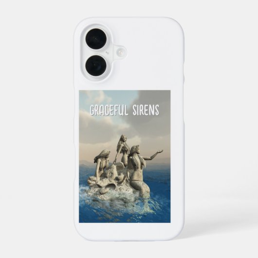 人魚の像。カスタマイズ可能 iPhone 16ケース (裏面)