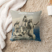 人魚の像。カスタマイズ クッション (ブランケット)