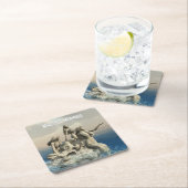 人魚の像。カスタマイズ スクエアペーパーコースター (インサイチュ)