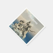 人魚の像。カスタマイズ スタンダードカクテルナプキン (角)