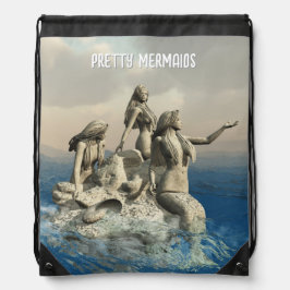 人魚の像。カスタマイズ ナップサック