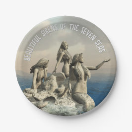 人魚の像。カスタマイズ ペーパープレート