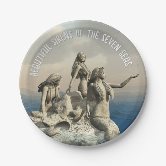 人魚の像。カスタマイズ ペーパープレート (正面)