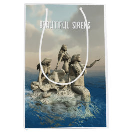 人魚の像。カスタマイズ ミディアムペーパーバッグ