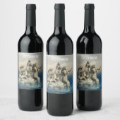 人魚の像。カスタマイズ ワインラベル (ボトル)