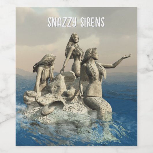 人魚の像。カスタマイズ ワインラベル (シングルラベル)