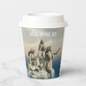 人魚の像。カスタマイズ 紙コップ (裏面)