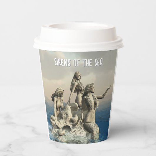 人魚の像。カスタマイズ 紙コップ (裏面)