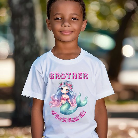 人魚の兄妹と誕生日の女の子のTシャツ（オーダーメイド） Tシャツ