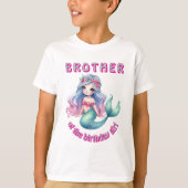 人魚の兄妹と誕生日の女の子のTシャツ（オーダーメイド） Tシャツ (正面)