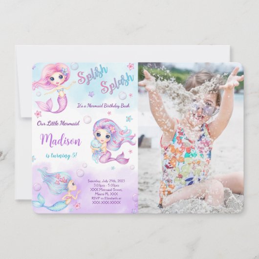 人魚の写真招待状 招待状 (正面)