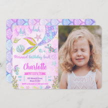 人魚の写真招待状