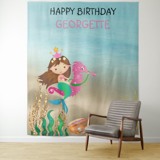 人魚の写真用背景タペストリー タペストリー (インサイチュ)