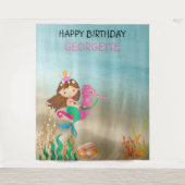 人魚の写真用背景タペストリー タペストリー (正面)