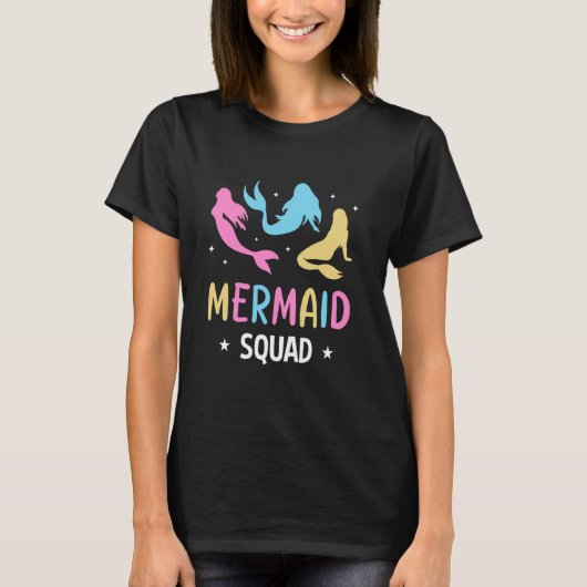 人魚の分隊かわいい女の子の人魚の子供の人魚 Tシャツ (正面)