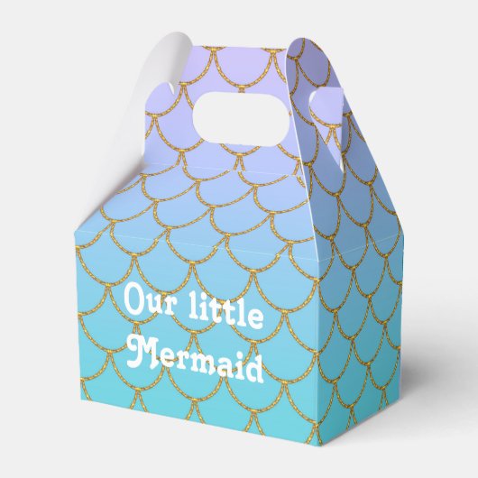 人魚の切り妻のパーソナライズされた誕生日の親切箱 フェイバーボックス (裏面サイド)