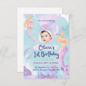 人魚の初誕生日 招待状 (正面/裏面)