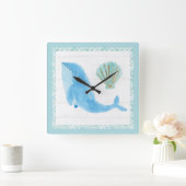 人魚の友人VII スクエア壁時計 (ホーム)