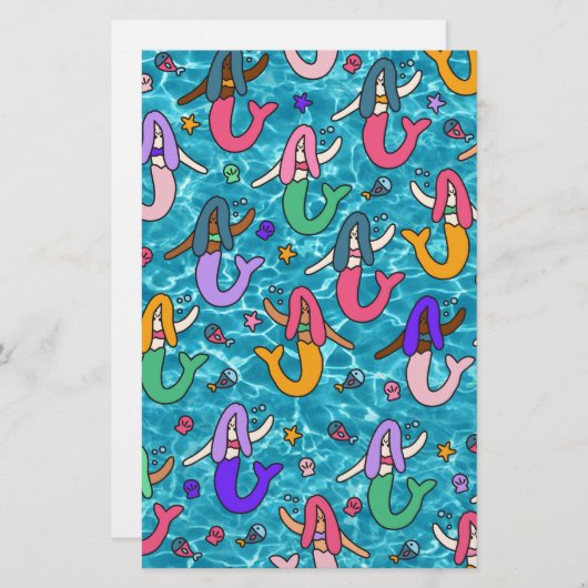 人魚の友達 便箋 (正面/裏面)