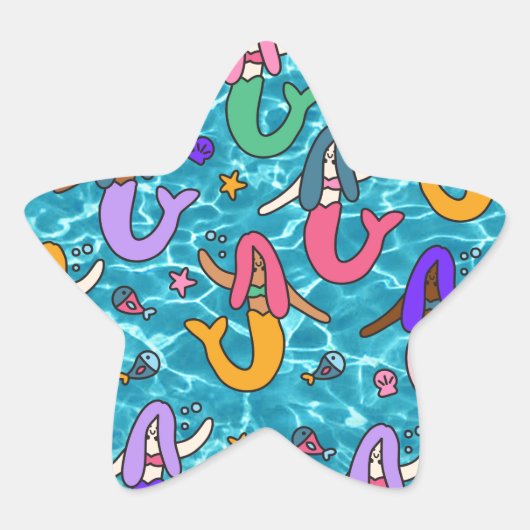 人魚の友達 星シール (正面)