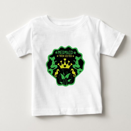人魚の双子の姉妹 ベビーTシャツ (正面)