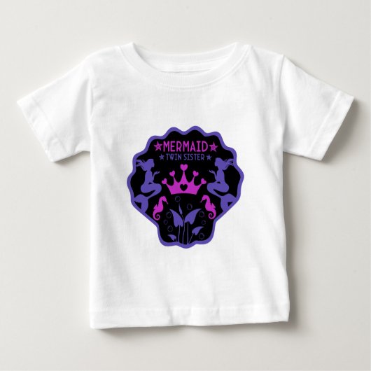 人魚の双子の姉妹 ベビーTシャツ (正面)