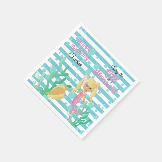 人魚の命を生きる誕生日 スタンダードカクテルナプキン (角)