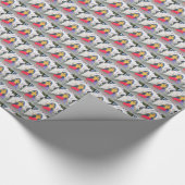 人魚の型赤と白紙 ラッピングペーパー (角)