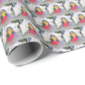 人魚の型赤と白紙 ラッピングペーパー (ロールコーナー)