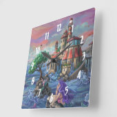 人魚の城 スクエア壁時計 (傾斜)