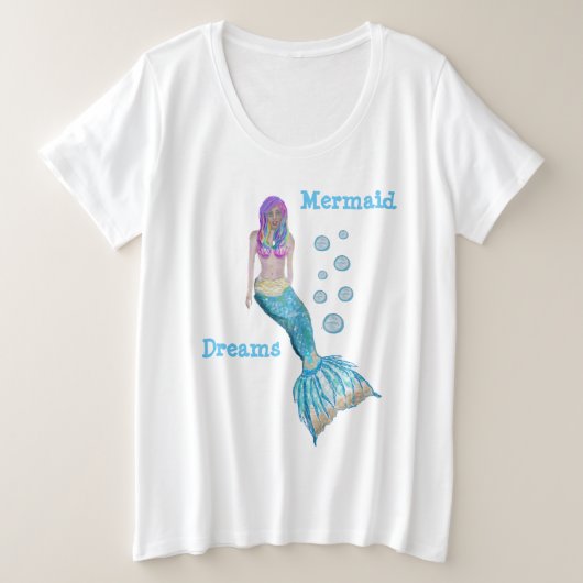 人魚の夢 プラスサイズTシャツ (デザイン正面)