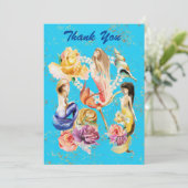 人魚の夢 ロマンティック フラワーズ&パールズ サンキューカード (スタンド正面)