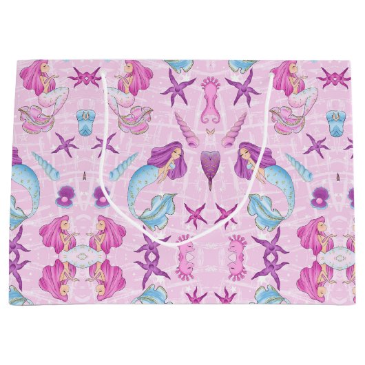 人魚の大きいギフトバッグ ラージペーパーバッグ (正面)