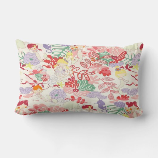 人魚の女の子の子供部屋の寝室の装飾の枕 ランバークッション (裏面)