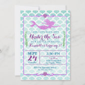 人魚の女の子の誕生日のパーティの招待状 招待状 (正面)