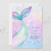 人魚の女の子の誕生日パーティー招待状, 人魚 招待状 (正面)