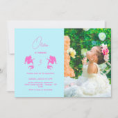 人魚の女の子の誕生日 ミニマリスト モダン 写真 招待状 (正面)